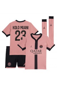 Paris Saint-Germain Randal Kolo Muani #23 Jalkapallovaatteet Lasten Kolmas peliasu 2024-25 Lyhythihainen (+ Lyhyet housut)